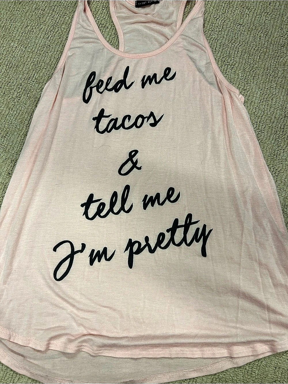 Sweet Claire Graphic Tank Top in Pink Like New